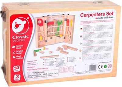 Classic World Kids Tool Ξύλινο Βαλιτσάκι με Εργαλεία made of Wood for 3+ Years Old 35pcs