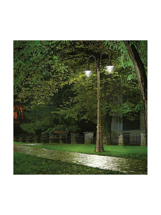 Ideal Lux Cima PT2 Outdoor Floor Lamp Post 60W IP43 For E27 Brown