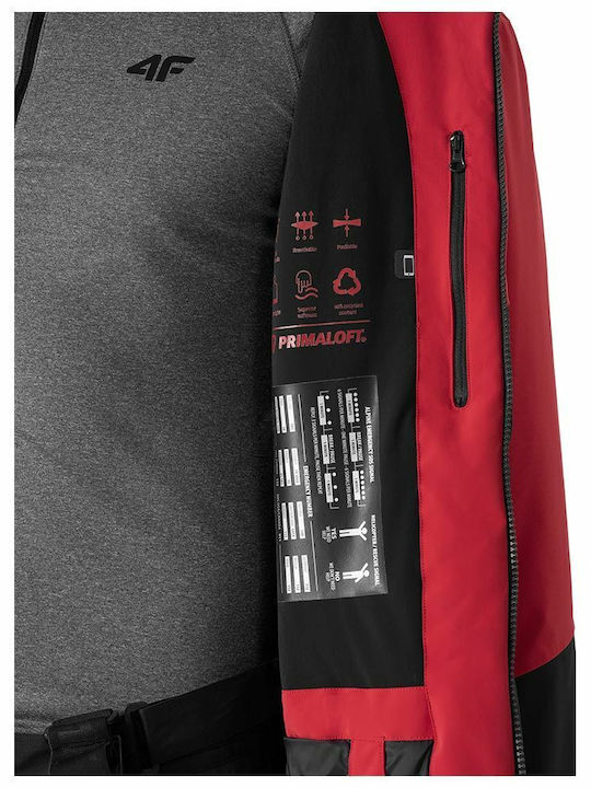 4F Men's Ski & Snowboard Jacket Red H4Z21-KUMN013-61S