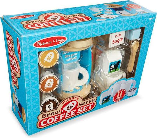 Melissa & Doug Καφετιέρα από Ξύλο 11τμχ