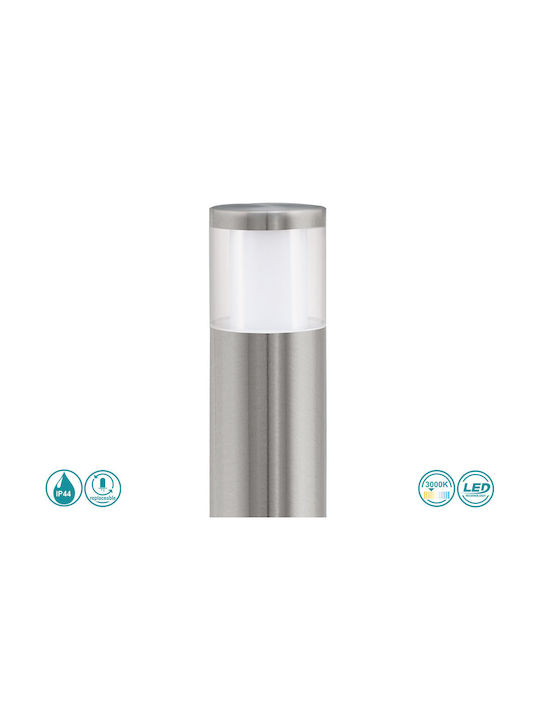 Eglo Basalgo Outdoor Floor Lamp Small Post 3.7W with Warm White Light IP44 Silver