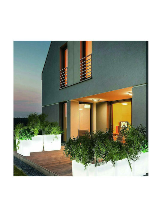 Nowodvorski Flowerpot M Γλάστρα Πλαστική Λευκή 35x35x70εκ.