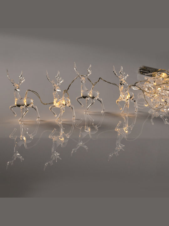 Aca Christmas Plastic Outdoor Illuminated Reindeer Figure Transparent Battery