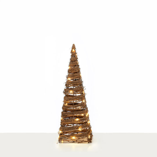 Beleuchtet Weihnachtsdekoration Baum Pyramide 50cm Batterie Braun