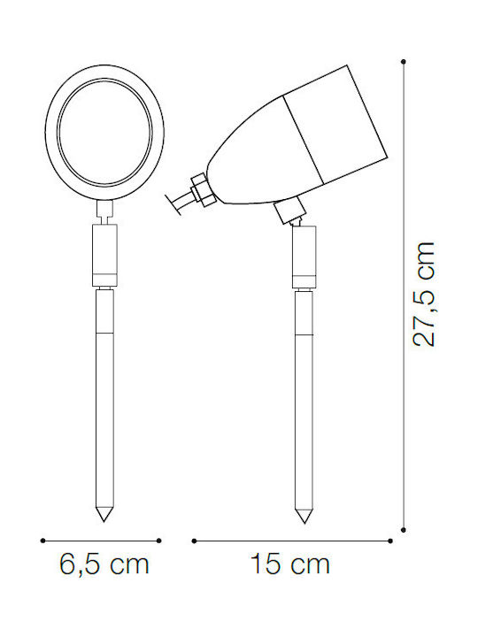 Ideal Lux PT1 Outdoor Floor Lamp Projector 15W IP54 for G9 Socket Brown