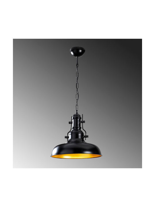 HomeMarkt Pendant Light Black Bell with Socket E27 32x32x78cm