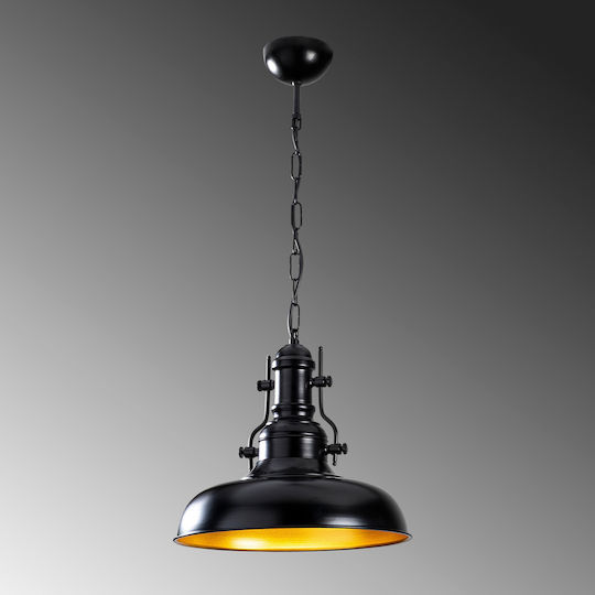 HomeMarkt Berceste Pendant Light Black Bell with Socket E27 32x32x78cm