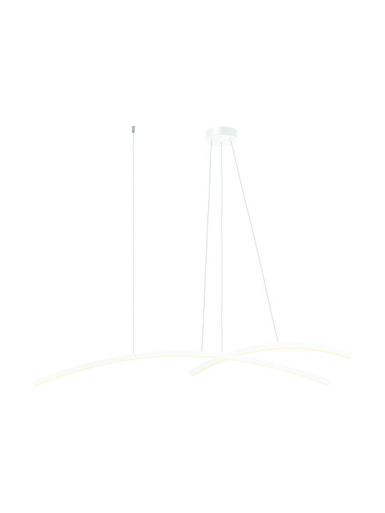 Zambelis Lights Adjustable Pendant Light White LED with Warm White Light Rail 160x200cm