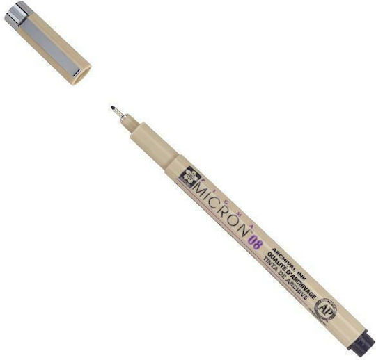 Sakura Pigma Micron 08 Μαρκαδόροι Σχεδίου Μαύροι 0.5mm Σετ 12τμχ