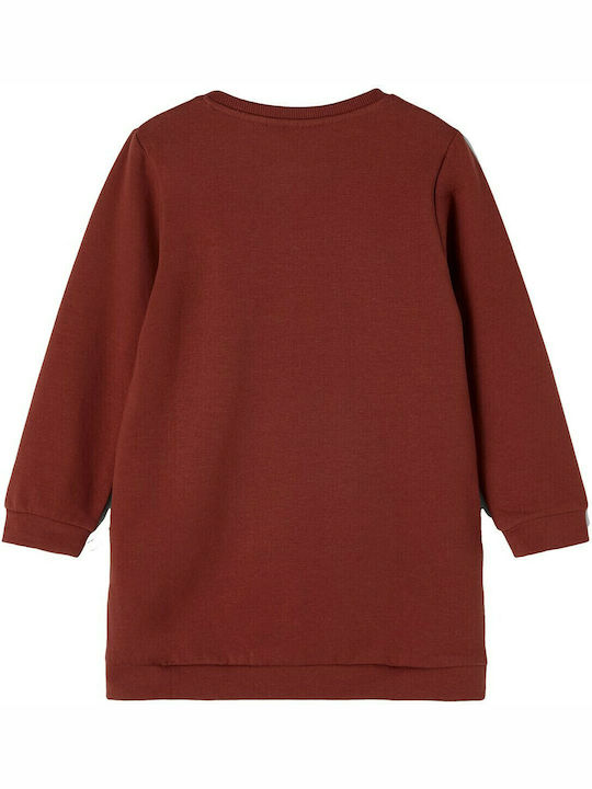 Kinder-Shirtkleid Langarm Braun
