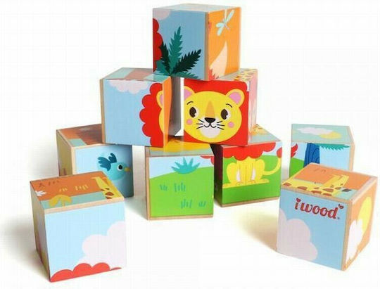 Ξύλινο Παιδικό Puzzle Forest Animal Cubes 9pcs iwood