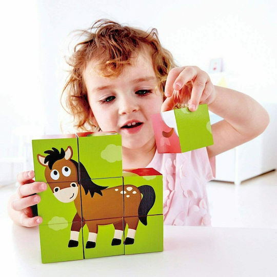 Wooden Kids Puzzle Farm Animal for 2+ years+ Years 9pcs Hape