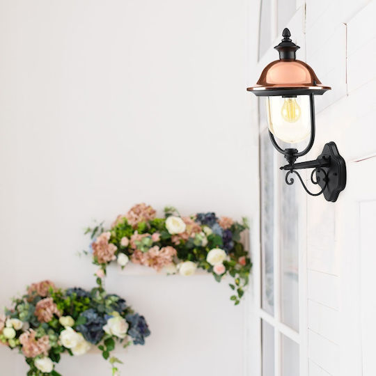 V-TAC Iluminat Exterior Montat Pe Perete Lampion E27 IP44 29x25x52.5cm
