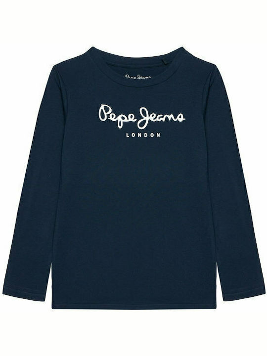 Kids' Shirt Long Sleeve Navy Blue New Herman