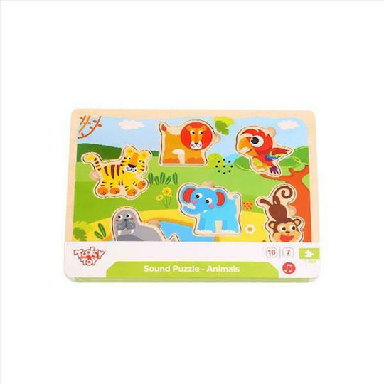 Holz Kinder Steckpuzzle Tiere für 1+ Jahre 6pcs Tooky Toys