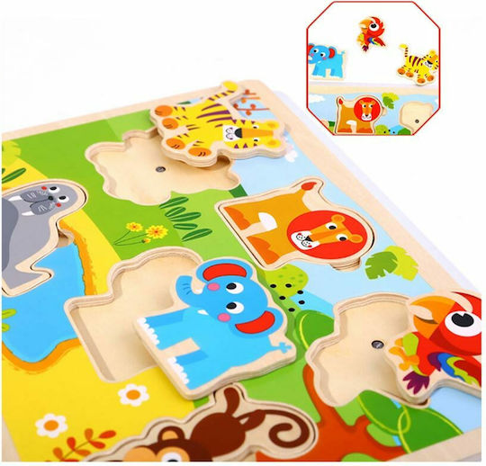 Holz Kinder Steckpuzzle Tiere für 1+ Jahre 6pcs Tooky Toys