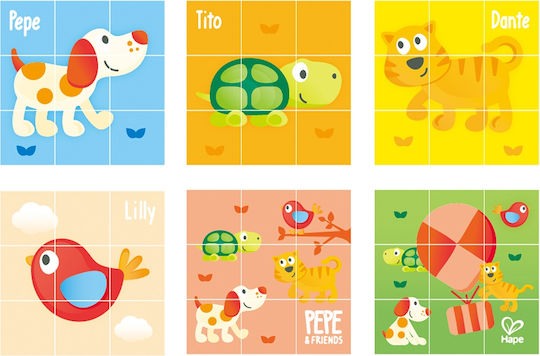 Ξύλινο Παιδικό Puzzle Pepe & Friends για 2+ Ετών 9pcs Hape