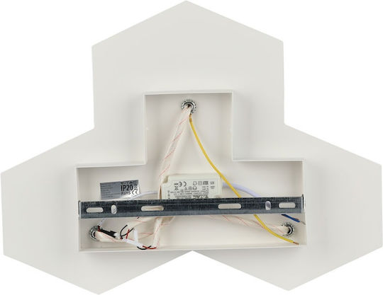 V-TAC Modern Leuchte Wand mit Integrierter LED und Neutralweißes Licht 44x33.5x7.5cm