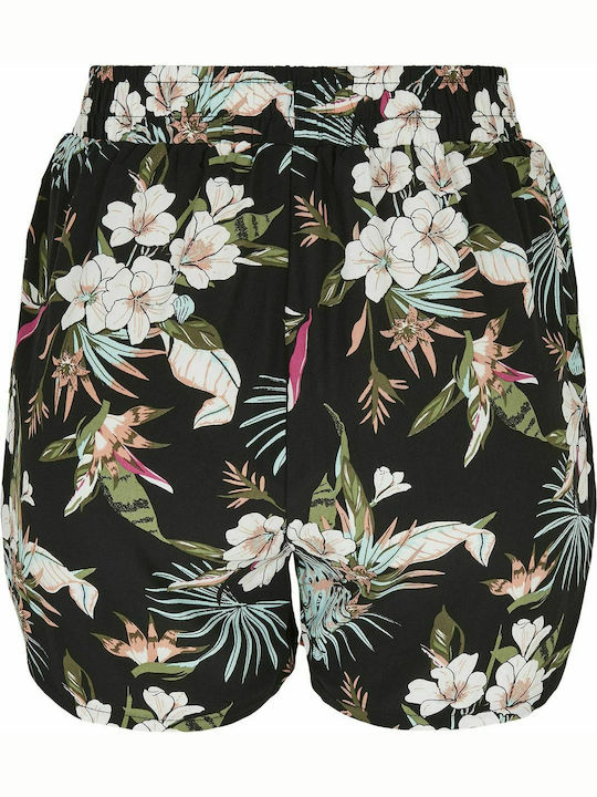 TB3435 Pantaloni Scurți Pentru Femei Negri Tropicali