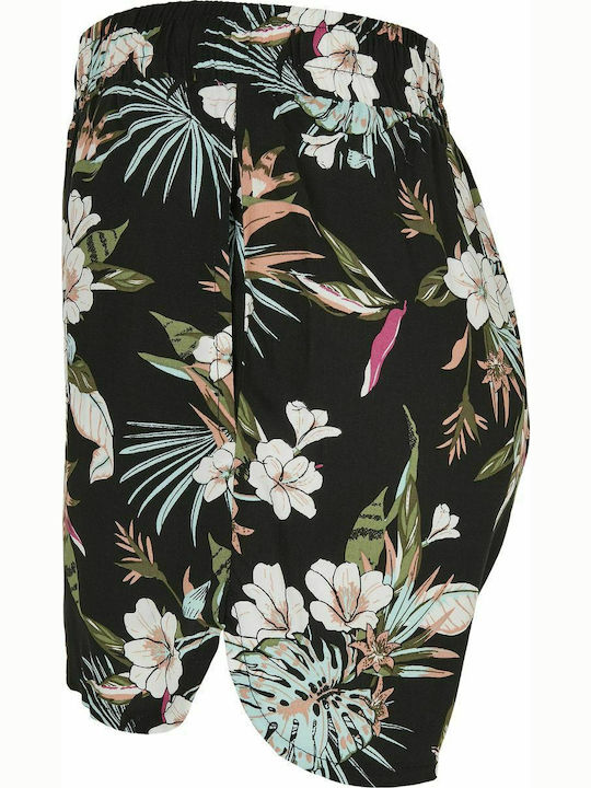 TB3435 Pantaloni Scurți Pentru Femei Negri Tropicali