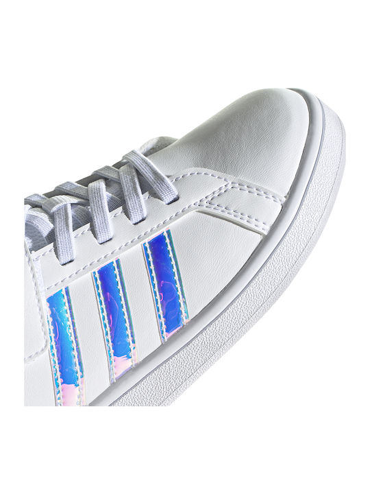 Grand Court C Kids Sneakers with Hook & Loop Closure Cloud White / Dash Grey