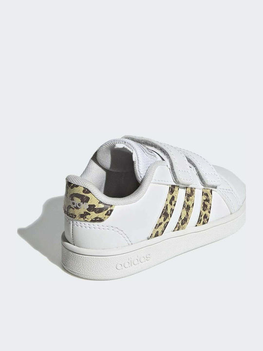 Grand Court Παιδικά Sneakers με Σκρατς Cloud White / Champagne Met.