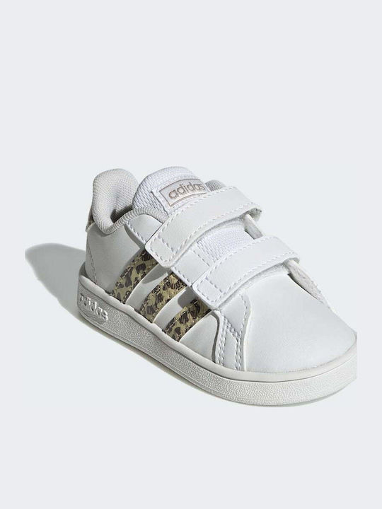 Grand Court Παιδικά Sneakers με Σκρατς Cloud White / Champagne Met.