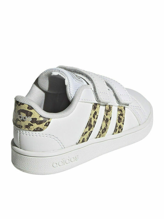 Grand Court Παιδικά Sneakers με Σκρατς Cloud White / Champagne Met.