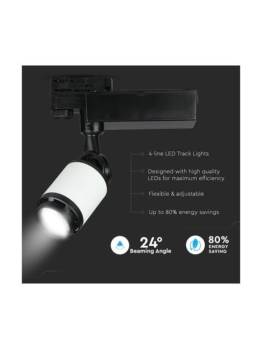 V-TAC Single LED Cool White Spot in Black Color