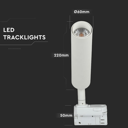 V-TAC VT-420 Μονό LED Ψυχρό Λευκό Σποτ σε Λευκό Χρώμα