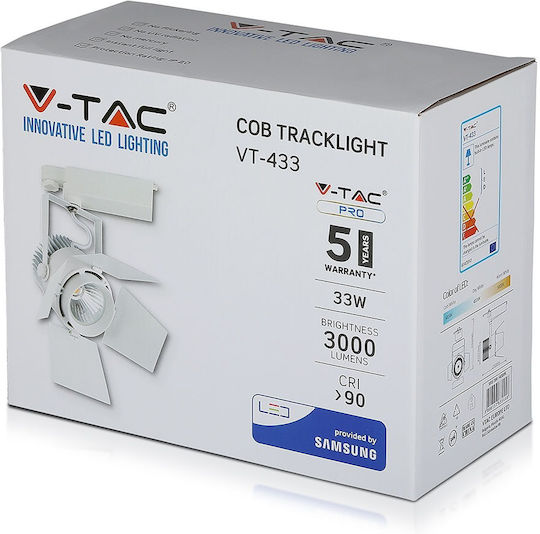 V-TAC VT-433 Einzel LED Kaltweiß Spot in Weiß Farbe