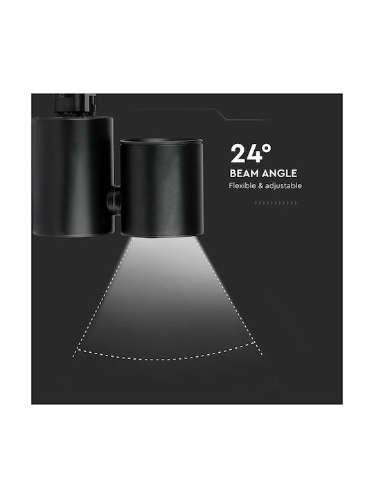 V-TAC Single LED Cool White Spot in Black Color
