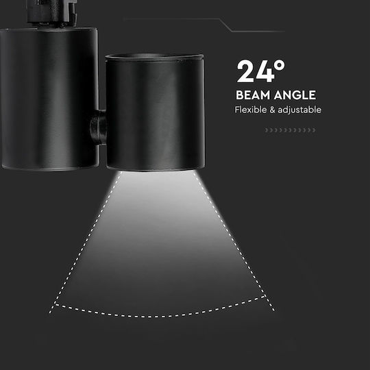 V-TAC Single LED Cool White Spot in Black Color