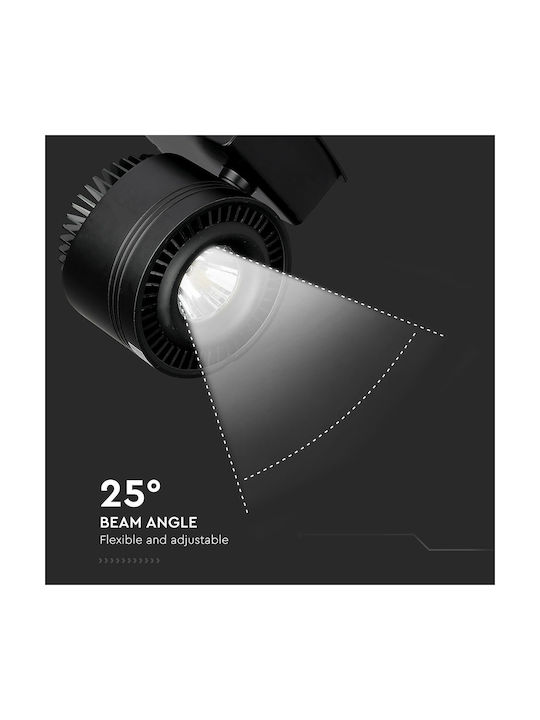 V-TAC Μονό LED Ψυχρό Λευκό Σποτ σε Μαύρο Χρώμα