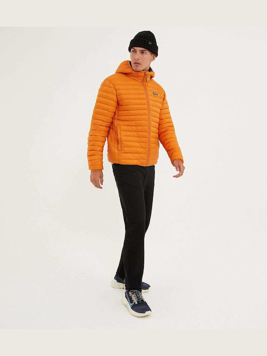 Nicce London Herren Winter Jacke Puffer Orange