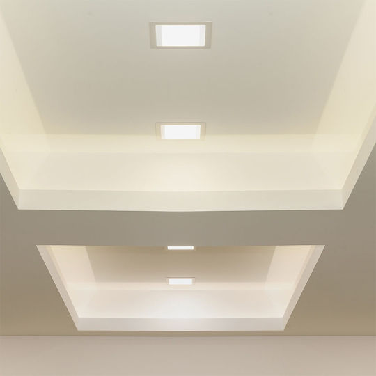 V-TAC Pătrat Încastrat Panou LED Putere 18W cu Alb Natural Lumini 22.5x22.5cm.
