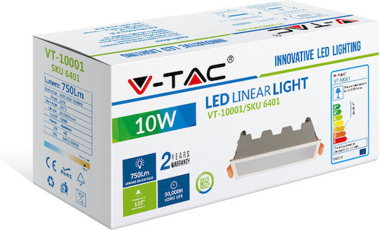 V-TAC Parallelogramm Vertieft LED Panel 10W mit Warmes Weiß Licht 3000K