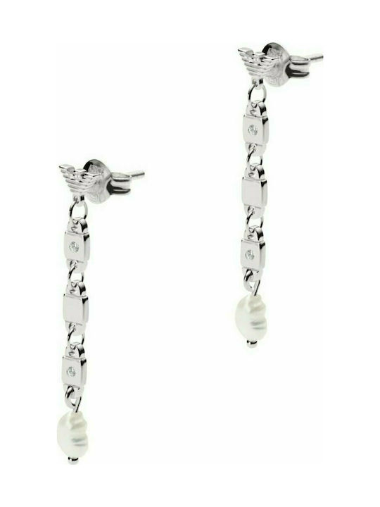 Emporio Armani Earrings Pendants made of Silver with Stones & Pearls