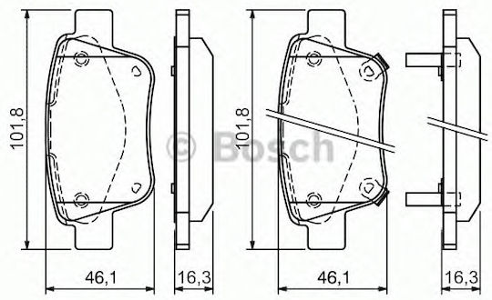 Bosch Brake Pad Rear 4pcs for Toyota Avensis / Corolla
