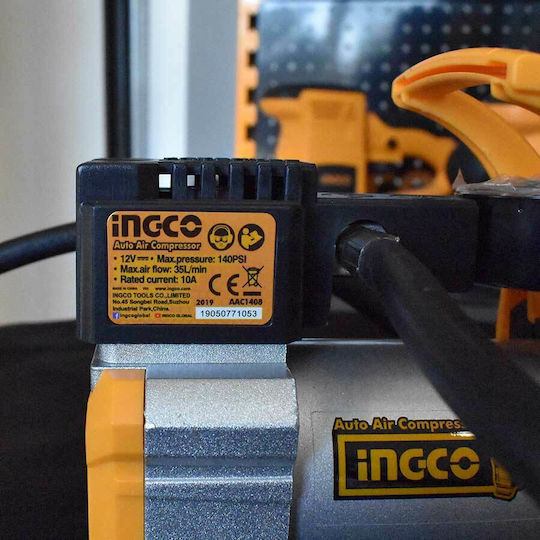 Ingco Car Tire Pump 140PSI with Cable 12V