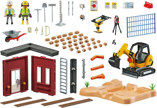 Playmobil Stadt Aktion Mini Excavator with Building Section für 5+ Jahre Jahre