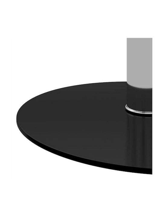 vidaXL Round Glass Side Table Black 40x40x50 cm