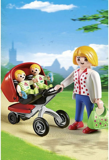 Playmobil Stadtleben Mama mit Zwillingen & Kinderwagen für 4-10 Jahre