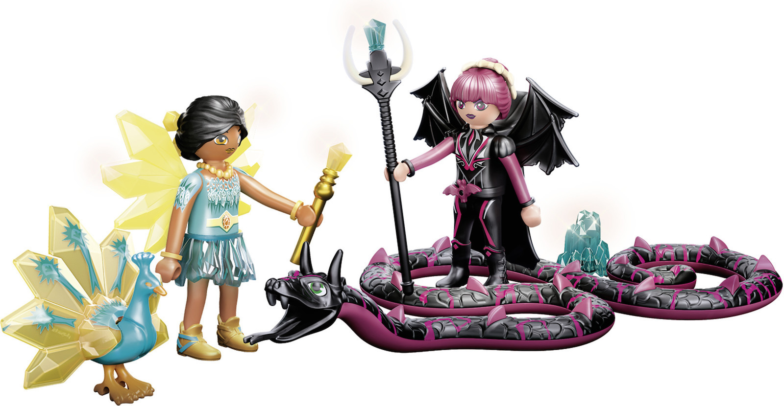ayu＊ Playmobil Ayuma Crystal Fairy și Bat Fairy cu animale magice