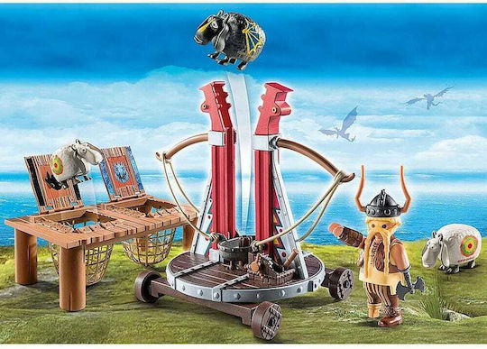 Playmobil Дракони Grobian with Sheep Slingshot за 4+ години години
