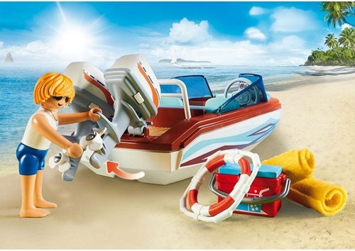 Playmobil Familienspaß Motor Boat with Underwater Engine für 4+ Jahre