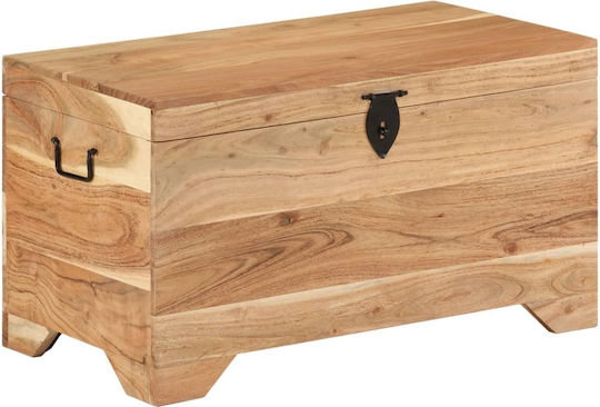 vidaXL Wooden Decorative Trunk Beige 73x39x41cm