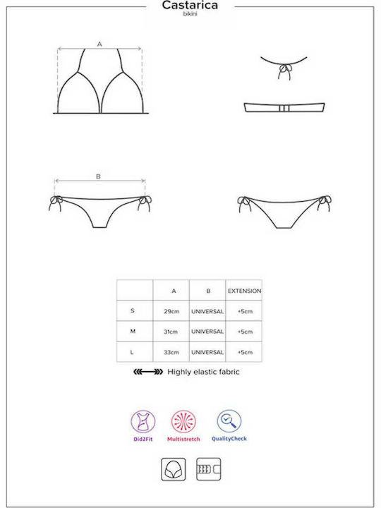 Costarica Set Bikini Τριγωνάκι & String Μπλε