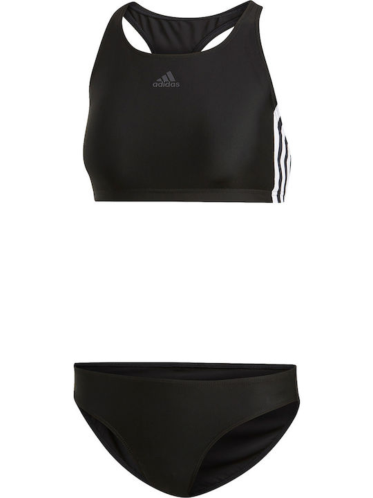 3 Stripes Αθλητικό Set Bikini Μπουστάκι Μαύρο