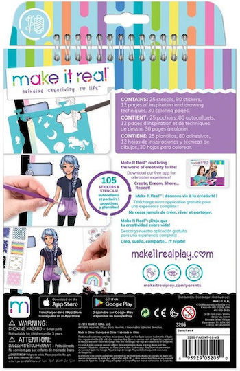 Make It Real Ζωγραφική Fashion Design Sketchbook Pastel Pop για Παιδιά 6+ Ετών